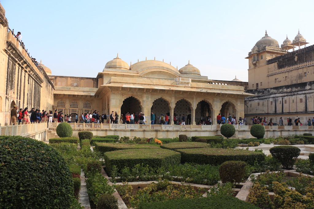 View of Kesar Kyari Amer fort Jaipur 