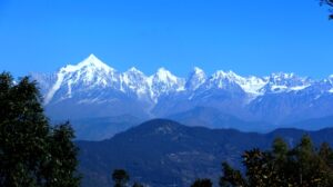view of Himalaya peaks from Ramgarh Uttarakhand