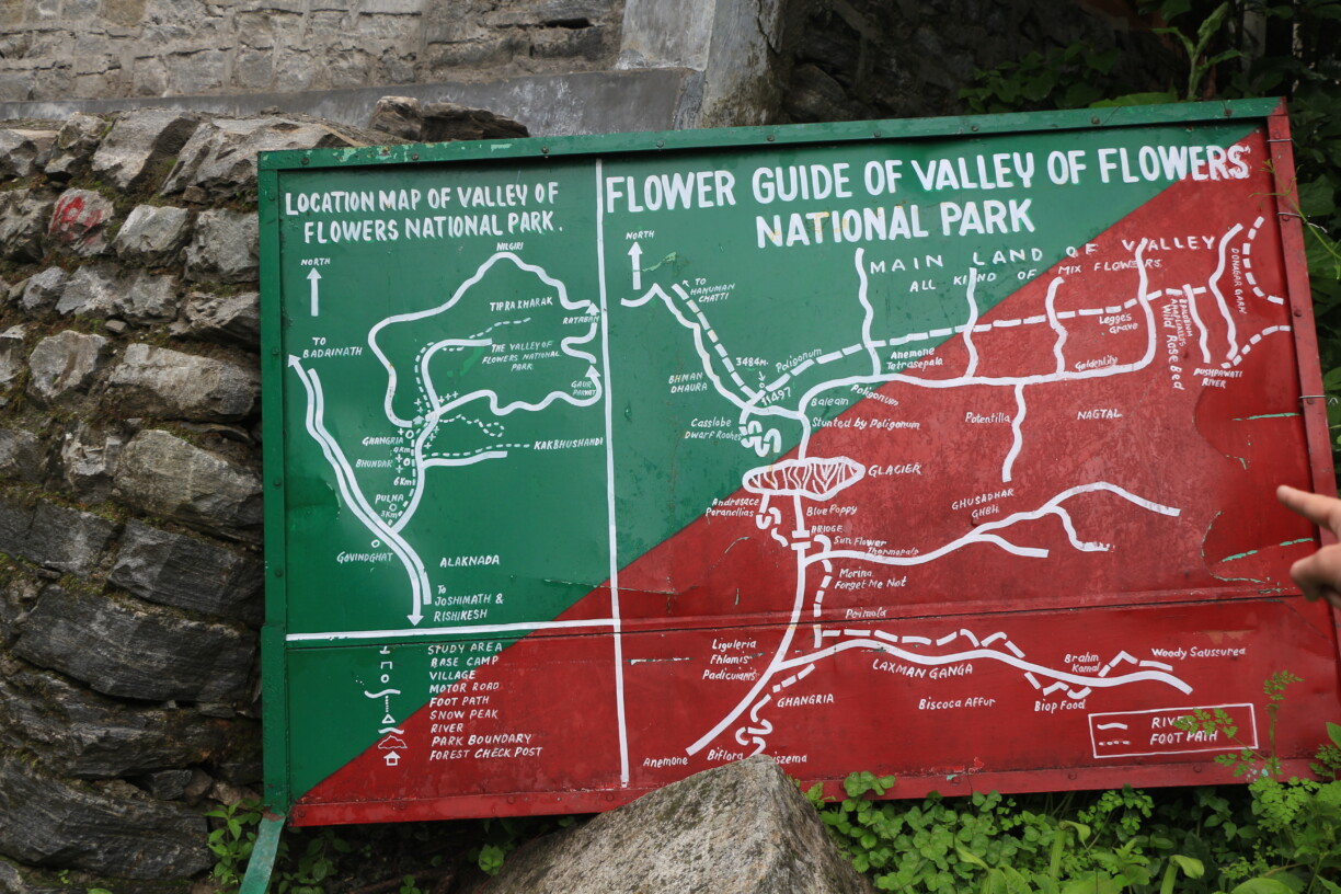 फूलों की घाटी यात्रा का मैप
